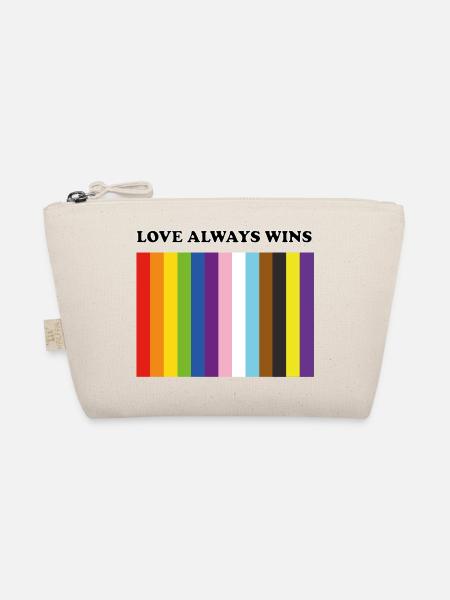 Love Always Wins Inclusive Pride Colors - Organic Pouch - nature - Front