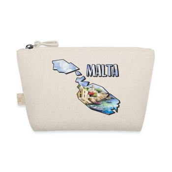 Aquarell Landkarte Malta - Bio-Täschchen - Natur - Vorne