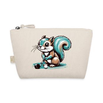 Mignon écureuil de dessin animé jouant au golf - Trousse biologique - nature - Devant