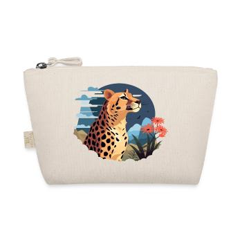 Leopard Portrait Tier Illustration TShirt - Bio-Täschchen - Natur - Vorne