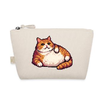 Fat ginger cat pixel art - Organic Pouch - nature - Front
