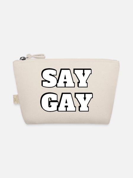 SAY GAY LGBTQ Accessoires de la fierté Droits LGBT - Trousse biologique - nature - Devant