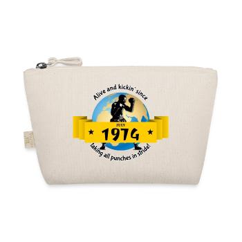 50. Geburtstag Alive and kickin since 07/1974 - Organic Pouch - nature - Front