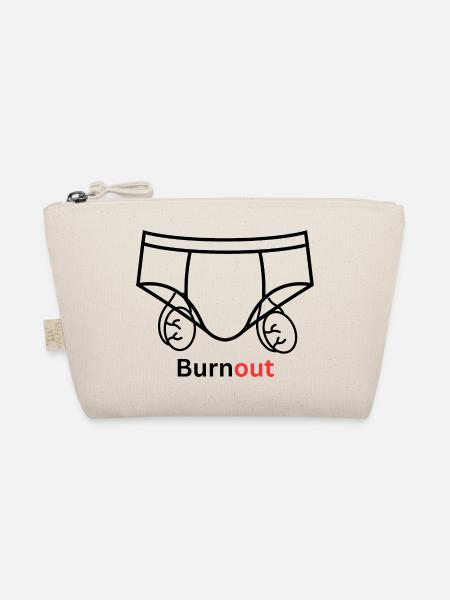 Burnout Unterwäsche Zitat Bälle Humor - Bio-Täschchen - Natur - Vorne