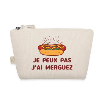 "T-Shirt "I can't I have merguez" - Bio-Täschchen - Natur - Vorne