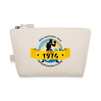 50. Geburtstag Alive and kickin since 10/1974 - Organic Pouch - nature - Front