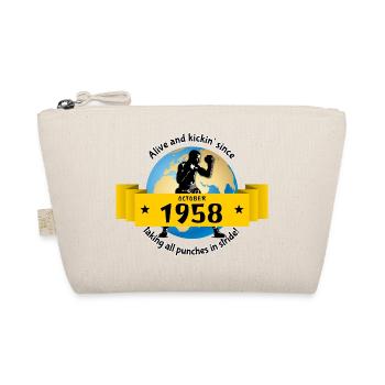 66. Birthday Alive and kickin since 10/1958 - Organic Pouch - nature - Front