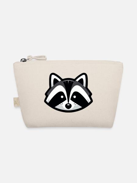 Einfaches Waschbär-Design - Bio-Täschchen - Natur - Vorne
