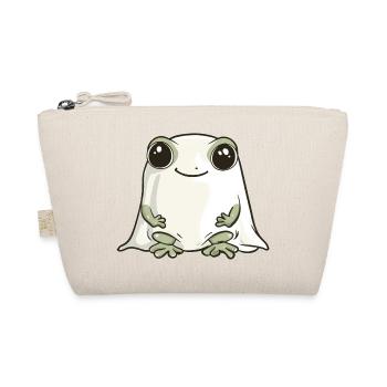Frog Halloween Comic Ghost - Organic Pouch - nature - Front