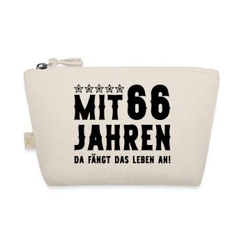 Mit 66 Jahren fängt das Leben an 66 Jahre Spruch - Bio-Täschchen - Natur - Vorne