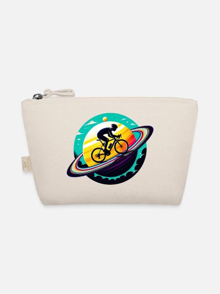 Cyclist on Saturn - Organic Pouch - nature - Front