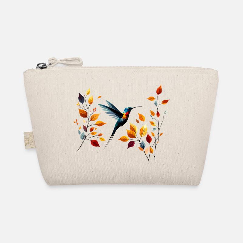 Kolibri und Herbstblätter - Bio-Täschchen - Natur