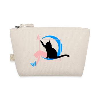 The cat Leonardo Da Vinci style in circle square - Organic Pouch - nature - Front