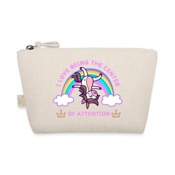 Unicorn Ich liebe es, im Mittelpunkt der Aufmerksamkeit zu stehen - Bio-Täschchen - Natur - Vorne