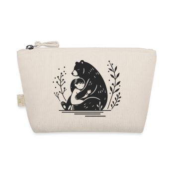 Un enfant étreint affectueusement un ours brun - Trousse biologique - nature - Devant