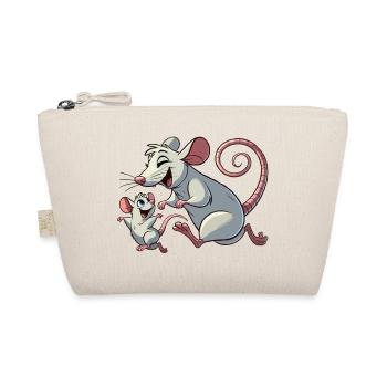 Maman rat avec enfant gambadant - Trousse biologique - nature - Devant