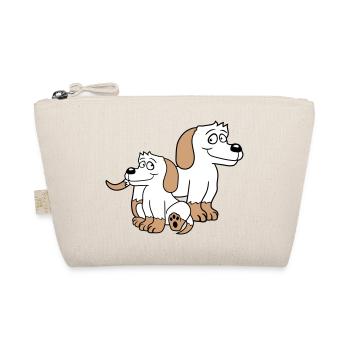 Two Dogs Family Child Mother Father Dad Mom Sweet - Organic Pouch - nature - Front