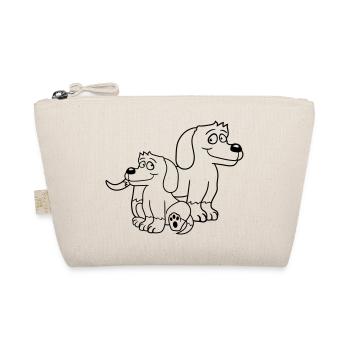 Two Dogs Family Child Mother Father Dad Mom Sweet - Organic Pouch - nature - Front