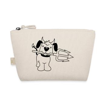 Dog Devil Satan Hell Evil Trident Horns Cool - Organic Pouch - nature - Front