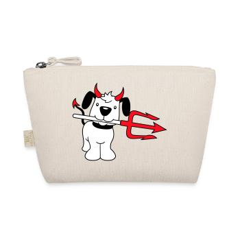 Dog Devil Satan Hell Evil Trident Horns Cool - Organic Pouch - nature - Front