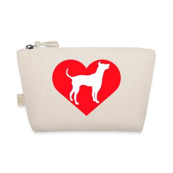 Big Dog Heart Love Symbol Silhouette Outline - Organic Pouch - nature - Front