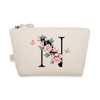 Letter n pink flowers - Organic Pouch - nature - Front