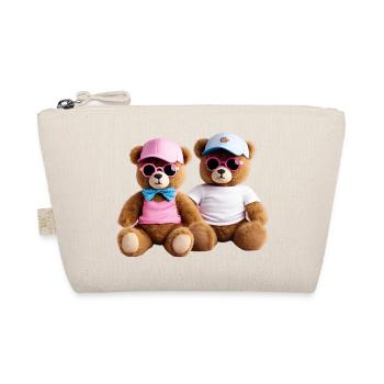 Cool Teddies Couple - Organic Pouch - nature - Front