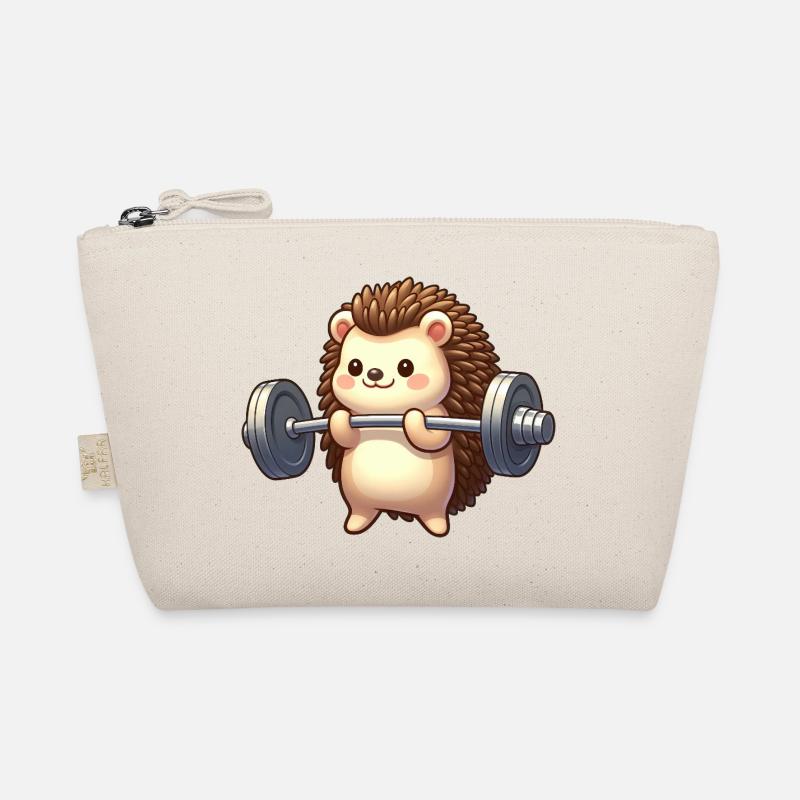 Igel Training Langhantel Workout Cartoon Bio-Täschchen