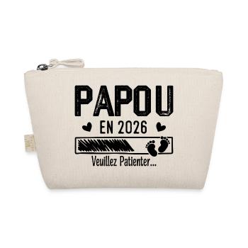 Papou en 2026 cadeau futur Papy - Trousse biologique - nature - Devant