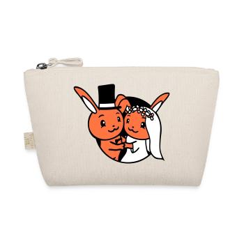 2 Bunnies Couple In Love Woman Man Empire Top Hat - Organic Pouch - nature - Front