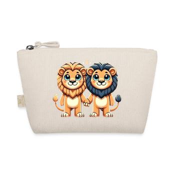 Two Cute Lion Friends Holding Hands - Bio-Täschchen - Natur - Vorne