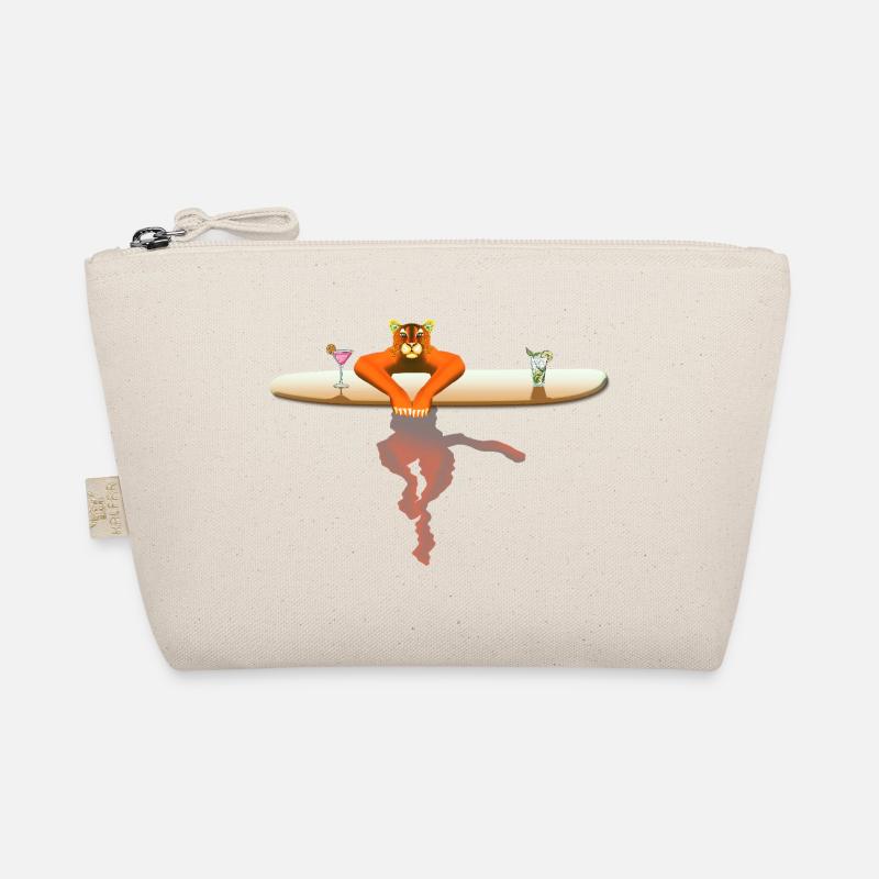 Cat on a surfboard Organic Pouch