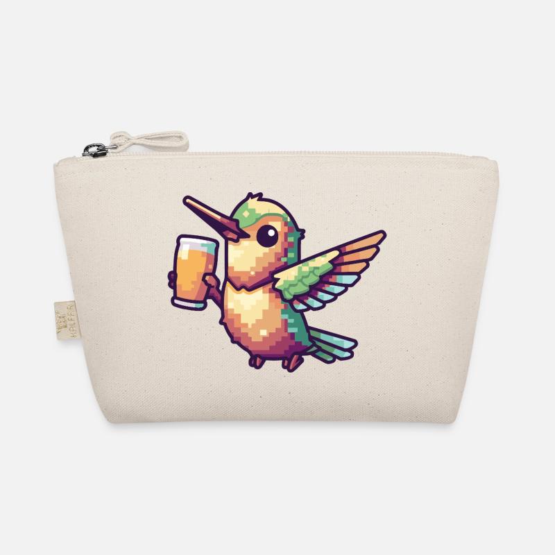Hummingbird Bird Pixel Beer Organic Pouch