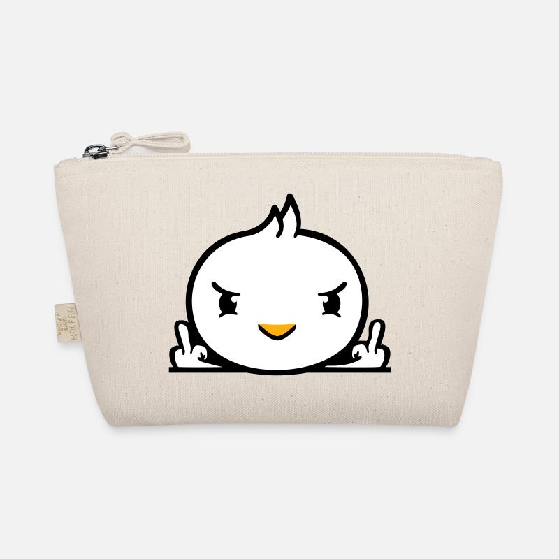 Bird evil middle finger showing bad boy behind fence Organic Pouch