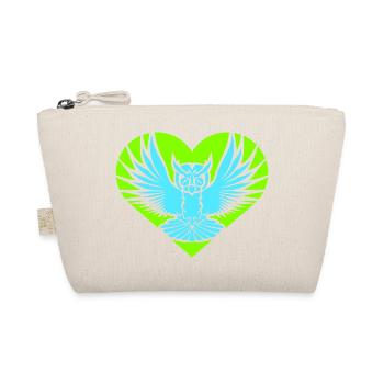 Owl Heart Symbol Shape Bird Love Eagle Owl Flying Cool - Organic Pouch - nature - Front