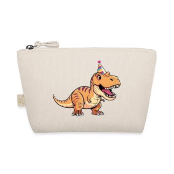 T-Rex Party Dino mit Partyhut - Bio-Täschchen - Natur - Vorne