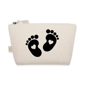 Baby Heart Pregnant Parents Baby Feet Cute - Organic Pouch - nature - Front