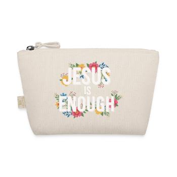 JESUS IS ENOUGH Bibelvers Spruch christlich floral - Bio-Täschchen - Natur - Vorne