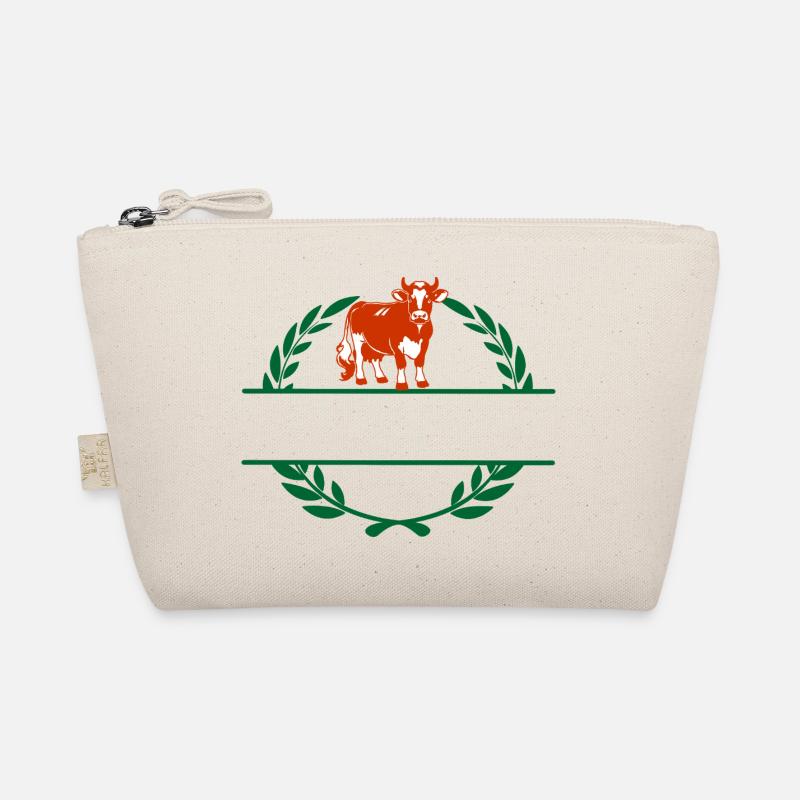 Rote & Weiße Kuh mit eigenem Text Bio-Täschchen