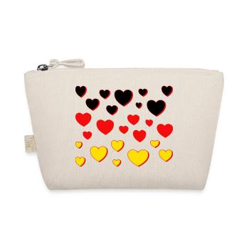 Germany Flag Hearts - Organic Pouch - nature - Front