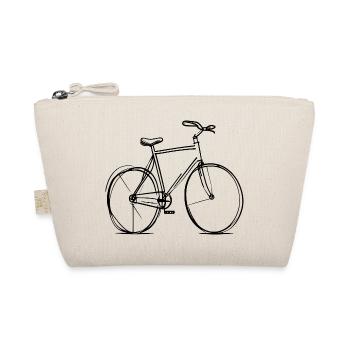 Bicycle Line Drawing - Organic Pouch - nature - Front