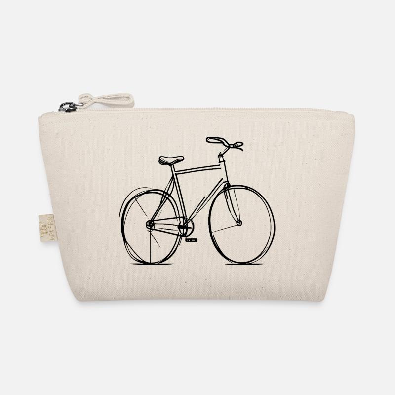 Fahrrad Strichzeichnung - Bio-Täschchen - Natur