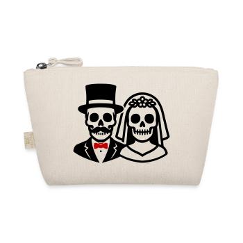 Wedding Skeleton Bride Groom Couple - Organic Pouch - nature - Front