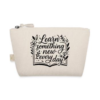 Motivational Learning Quote with Floral Frame - Organic Pouch - nature - Front