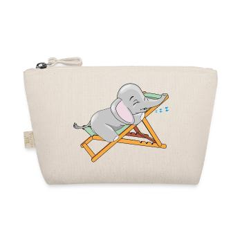 Baby elephant is sleeping on the deck chair - Organic Pouch - nature - Front