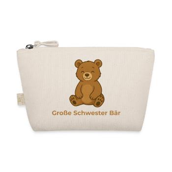 Große Schwester Bär – Shirt für stolze Geschwister - Bio-Täschchen - Natur - Vorne