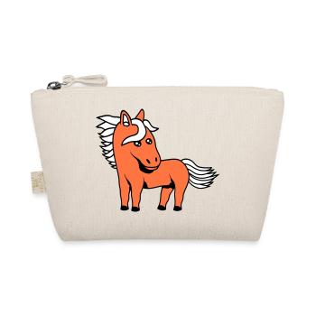 Pferd Süß Pony Fohlen Pferdemädchen Niedlich Comic - Bio-Täschchen - Natur - Vorne