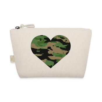 Camouflage Herz Design - Bio-Täschchen - Natur - Vorne