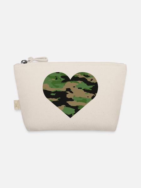 Camouflage Heart Design - Organic Pouch - nature - Front