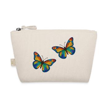Colorful Mosaic Butterflies Design - Organic Pouch - nature - Front